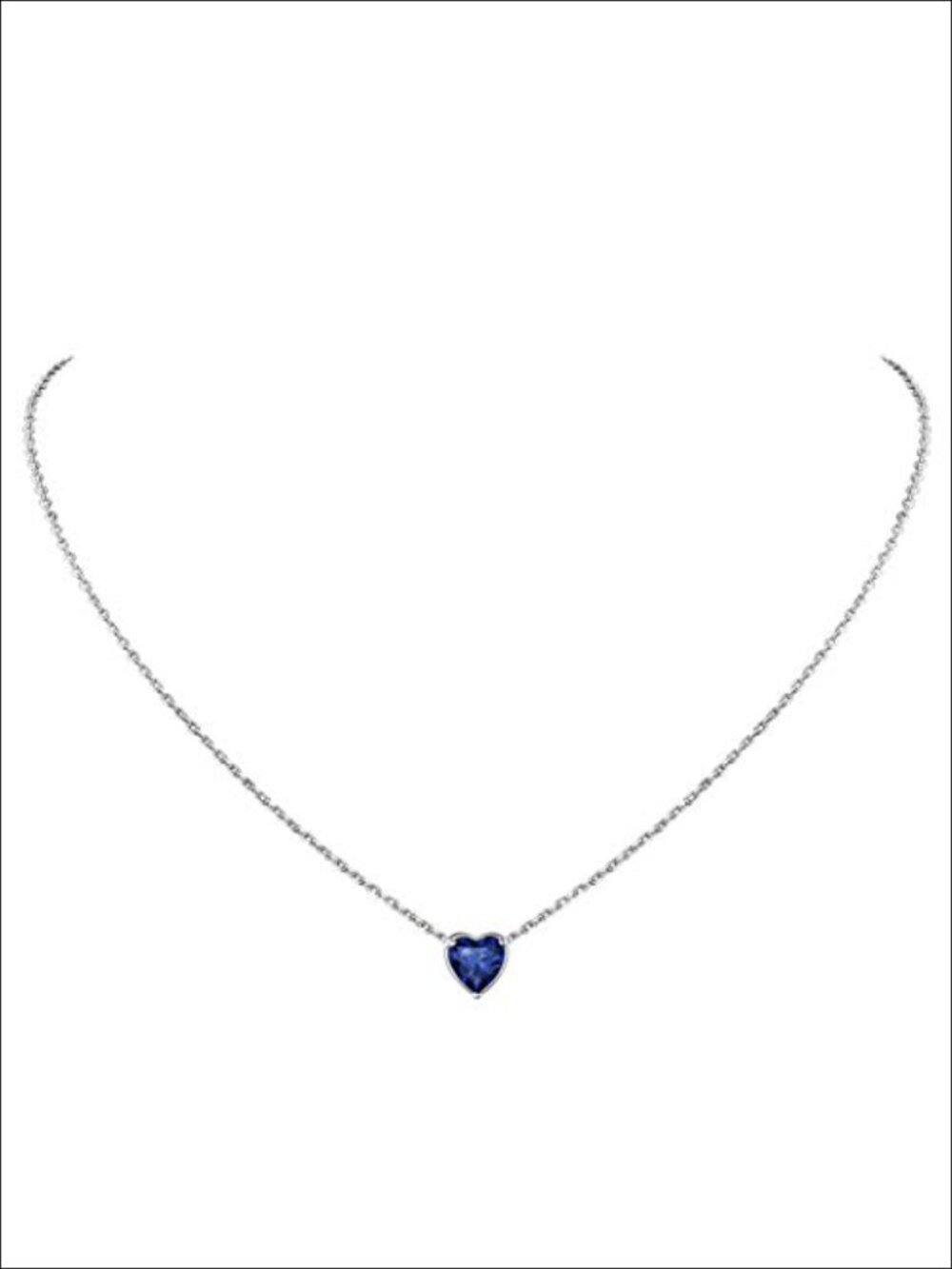 925 Sterling Silver Birthstone Heart Pendant Necklace for Women